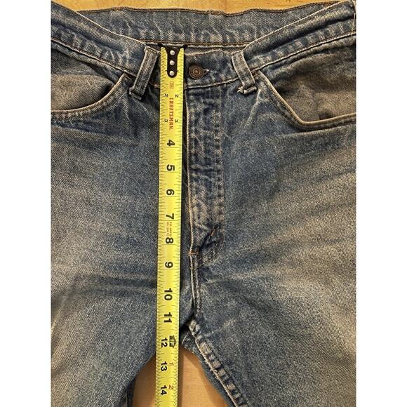 VTG 70’s Levi’s Orange Tab Bellbottom Flare Faded Denim Jeans Real Size 31 X 32 - Picture 6 of 11